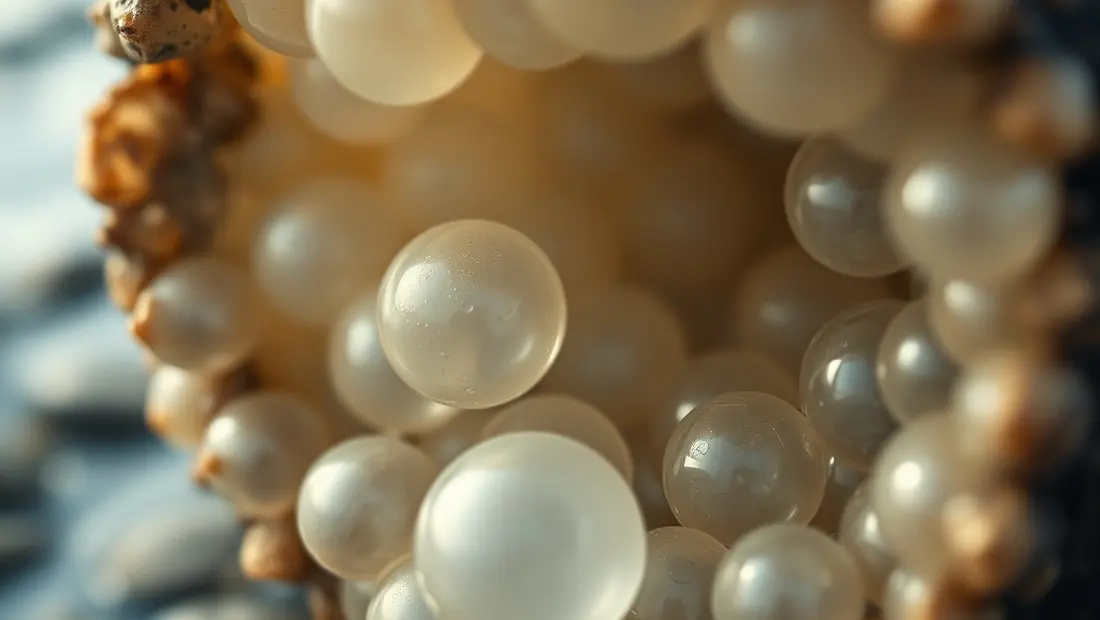 Un détail d'une algue marine avec des bulles d'air.